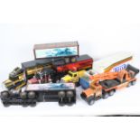 Buddy L - Tonka - 6 x vintage pressed steel American style trucks including a Sonic Hauler,