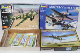 Revell - HobbyBoss - Three boxed plastic model military aircraft kits.