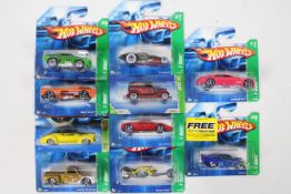 Hot Wheels - Treasure Hunt - 10 x unopened carded models including Cadillac V16, Enzo Ferrari,