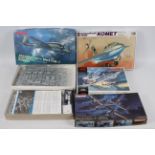 Dragon - Meng - Hasegawa - ICM - Four boxed German WW2 military aircraft plastic model kits in