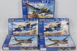 Revell - Five boxed plastic military aircraft model kits in 1:72 scale.