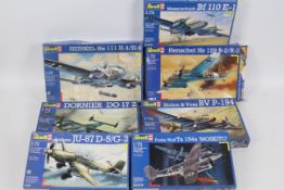 Revell - Seven boxed 1:72 scale plastic military aircraft model kits by Revell.