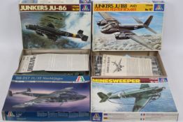 Italeri - Four boxed 1:72 scale plastic German WW2 military aircraft from Italeri.