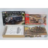 Airfix - Trumpeter - Revell - Three plastic military vehicle model kits.