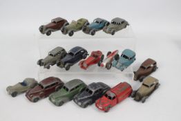 Dinky - 16 x vehicles including Studebaker Coupe # 39f, Bentley Coupe # 36b,