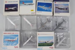 Herpa Wings - 6 x boxed Aircraft models in 1:500 scale including Boeing 747-400, Boeing 747 SP,