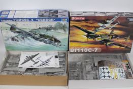 Dragon - Trumpeter - Two collectable boxed German WW2 military aircraft plastic model kits.