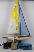 Futaba - Velbon - Smiths - A powered model sailing yacht with fibre glass hull,