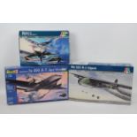 Revell - Italeri - Three boxed 1:72 scale plastic military aircraft model kits.