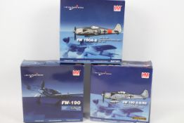 Hobby Master - Three boxed German Focke Wolfe 1:48 scale diecast model aircraft from Hobby Master.
