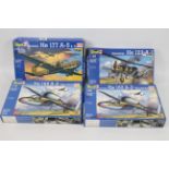 Revell - Four boxed plastic model military aircraft kits in various scales.