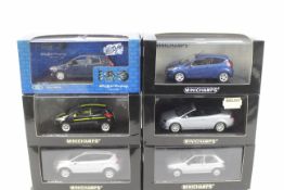 Minichamps - 8 x boxed 1: 43 scale Ford models including limited edition Fiesta in Polar Silver 1