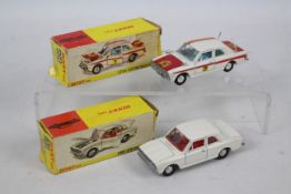 Dinky - 2 x boxed Ford Cortina models, De Luxe saloon in white # 159 and Lotus Rally Car # 205.