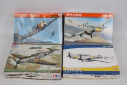 Eduard - Tamiya - Four boxed plastic model aircraft kits.