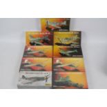 Heller - A fleet of nine boxed 1:72 plastic military aircraft model kits by Heller.