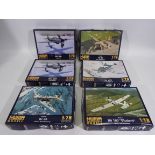 Huma - Six boxed 1:72 scale plastic German WW2 military aircraft model kits from the German