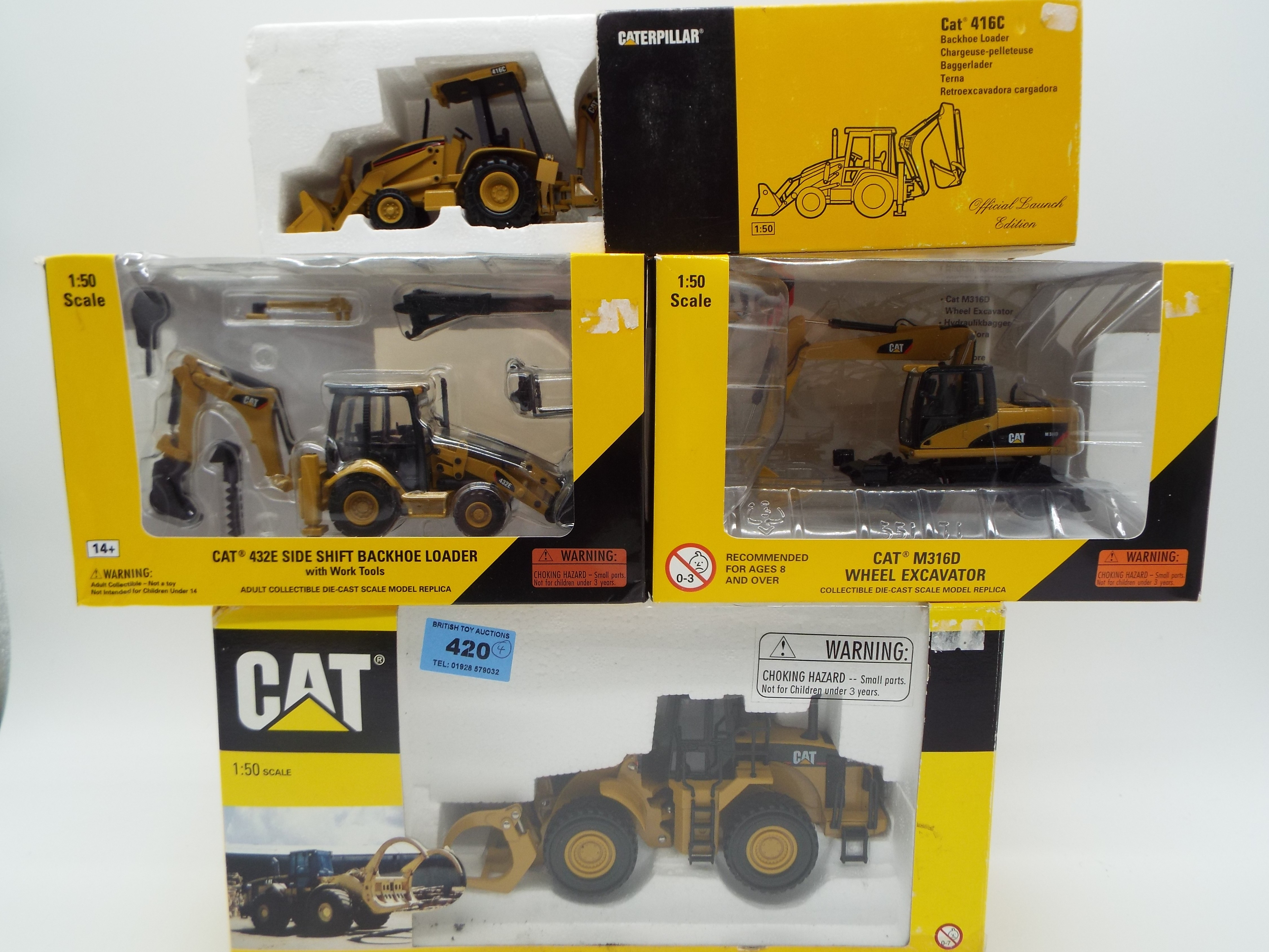 CAT - four 1:50 diecast scale models comprising Forest Machine # 980G,