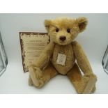 Steiff - a British Collector's 1907 Replica Teddy Bear, mohair plush,