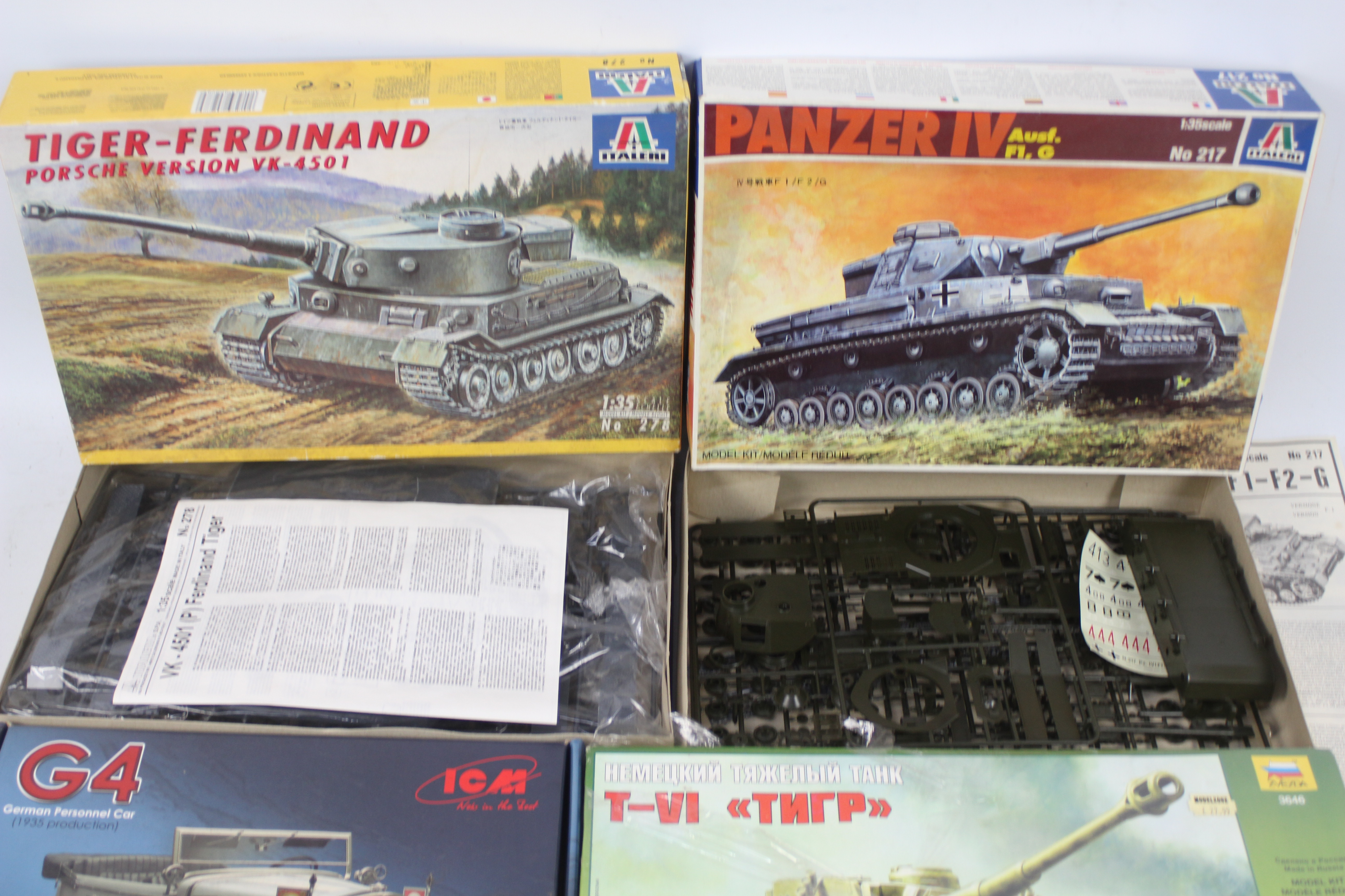 ICM - Italeri - Zvezda - Four boxed plastic military vehicle model kits. - Image 2 of 2