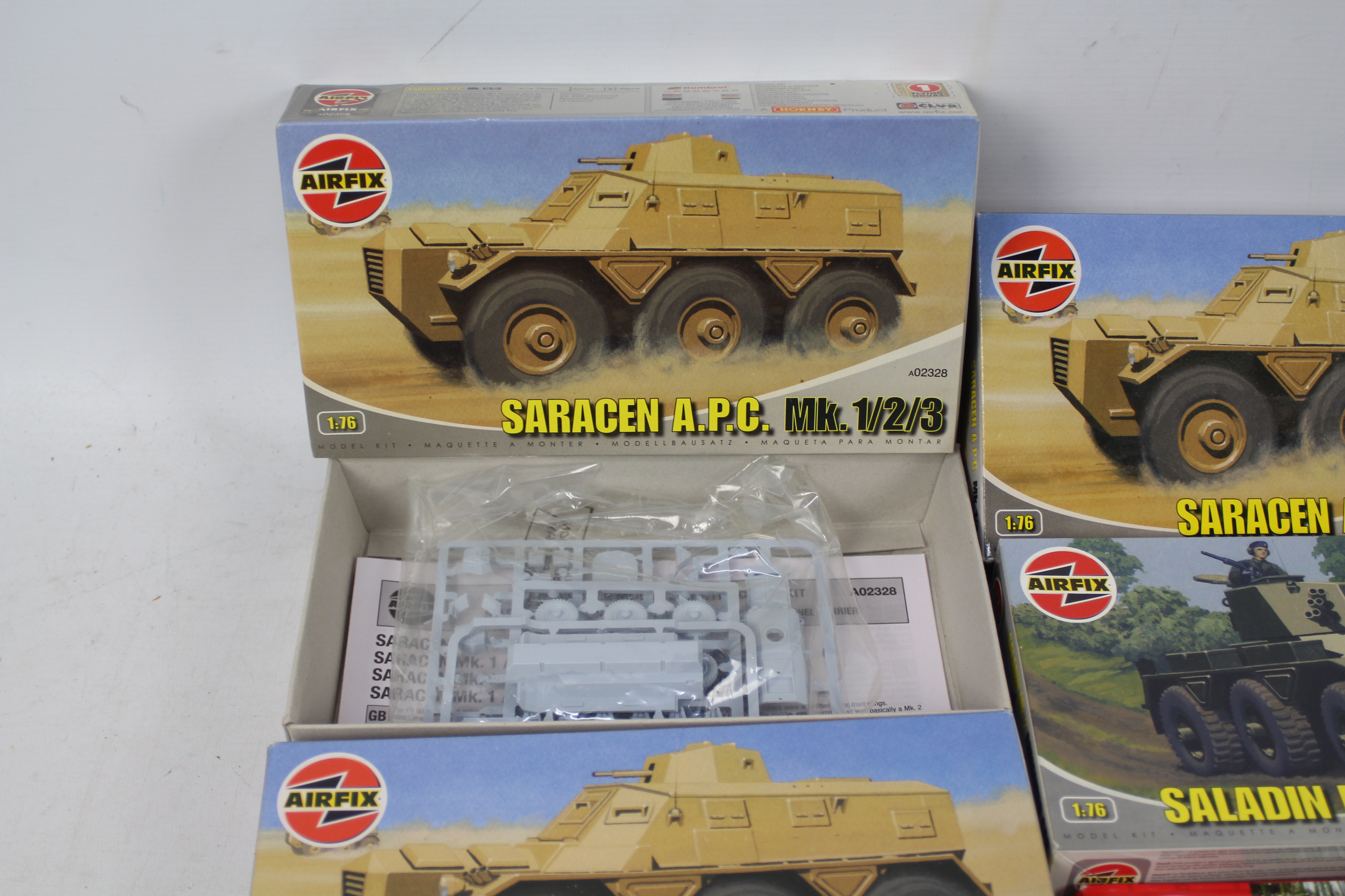 Airfix - Seven boxed military vehicle plastic model kits in 1:76 scale. - Image 2 of 2