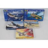Italeri, Revell - Five boxed 1:72 plastic model aircraft kits.