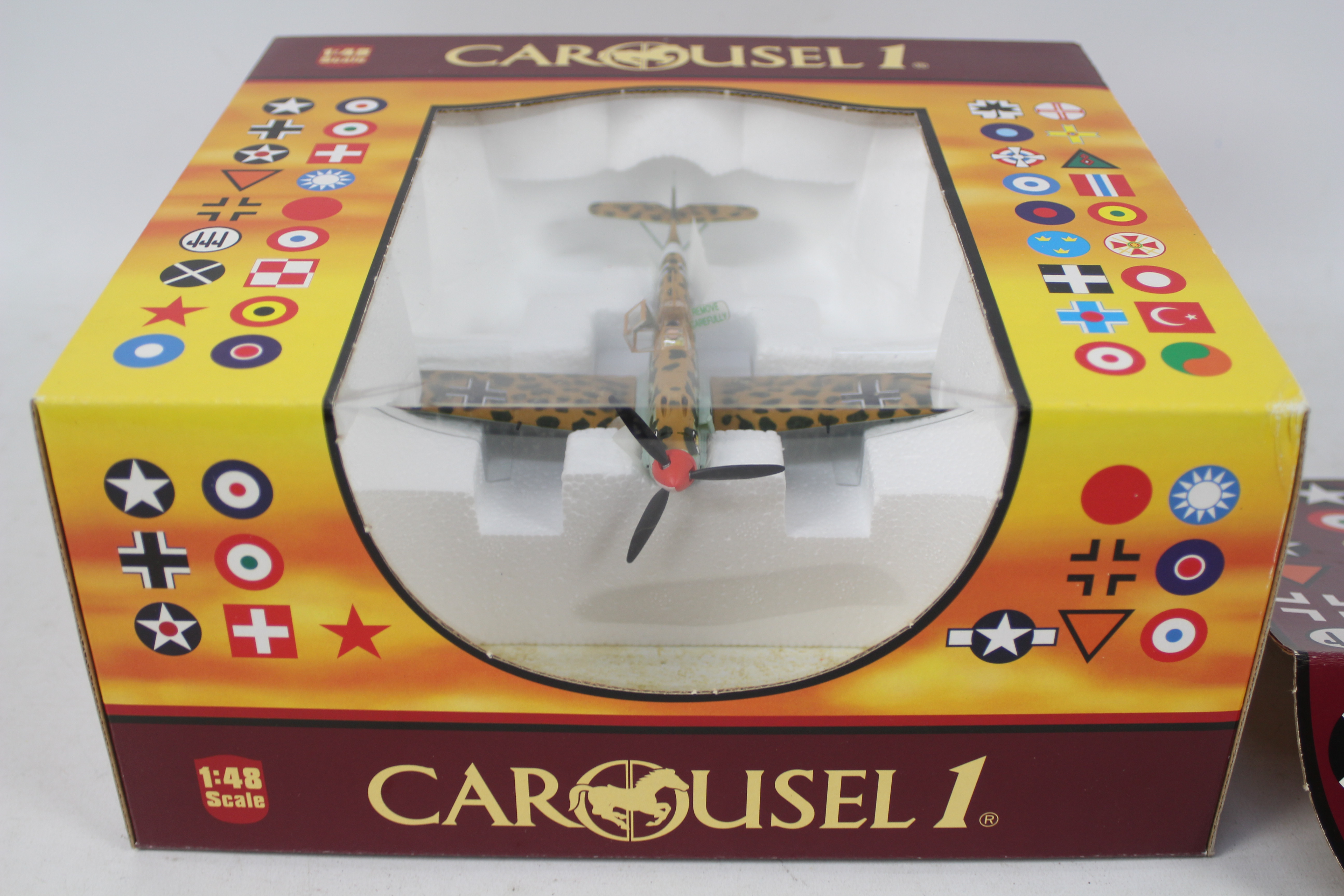 Carousel - A boxed diecast 1:48 scale Carousel #7102 Messerschmitt 109e 'Emil' JG27 North Africa - Image 2 of 3