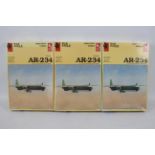 Hobbycraft - Three boxed Hobbycraft HC1627 1:48 scale Arado AR-234 plastic model kits.