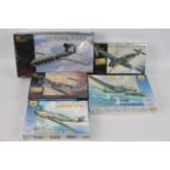 Pegasus - Zvezda - Five boxed plastic model aircraft kits in various scales.