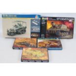 Italeri - Revell - Roden - A unit of five boxed plastic military vehicle model kits in 1:72 and