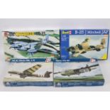 Italeri - Revell - Airfix - Four boxed plastic military aircraft model kits in various scales.