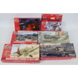Airfix - Six boxed plastic Airfix model kits in various scales.