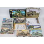 Airfix - Revell - IBG Models - Military Wheels - Eight boxed military vehicle plastic model kits in