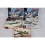ICM - Five boxed German WW2 plastic model military aircraft kits predominately 1:72 scale.