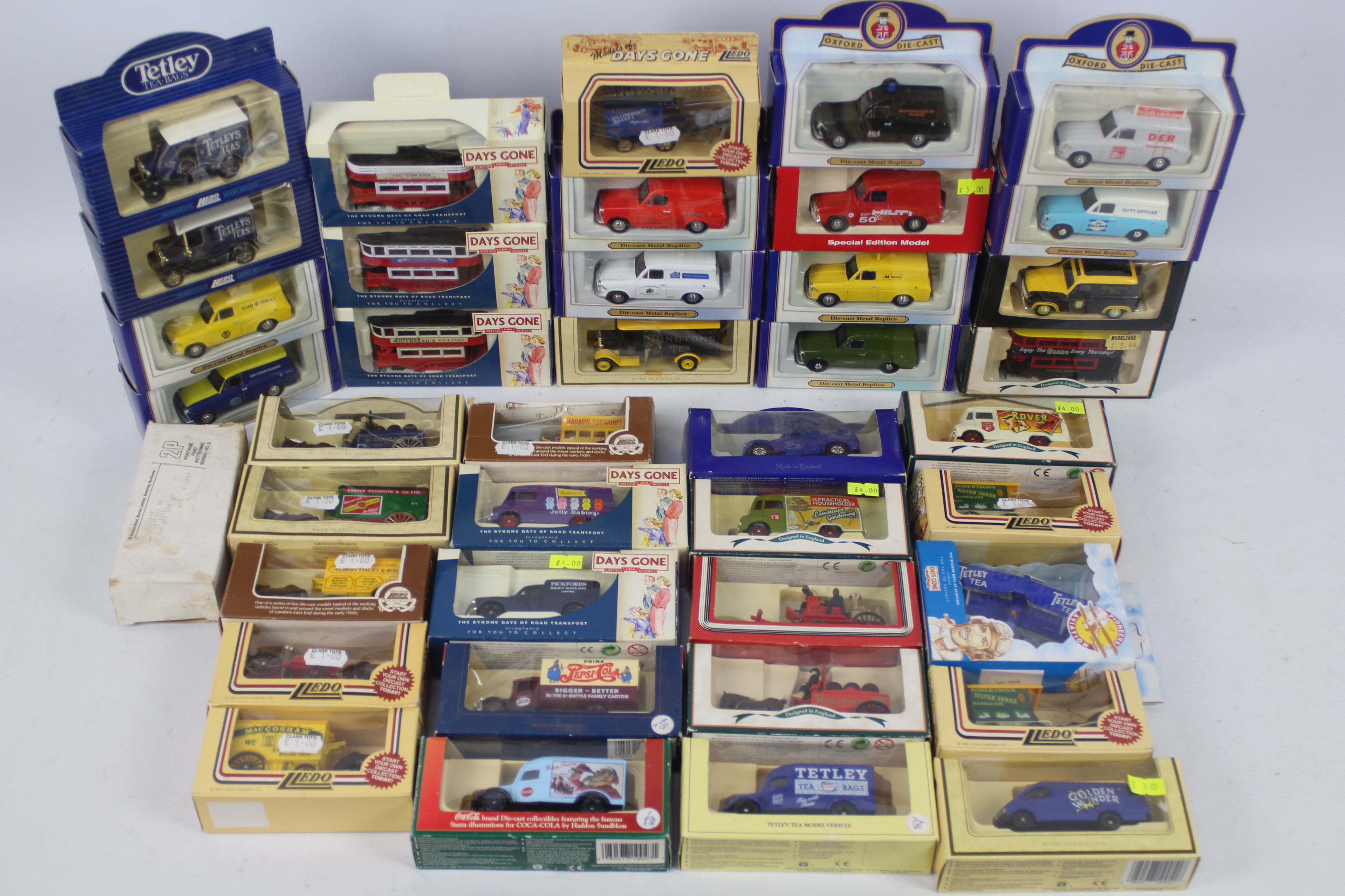 Lledo - Days Gone - Oxford - 40 x boxed models including Morris LD van in Jelly Babies livery,