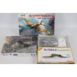 ICM - Amusing Hobby - Dragon - Three boxed 1:48 scale German WW2 miliatary aircraft plastic model