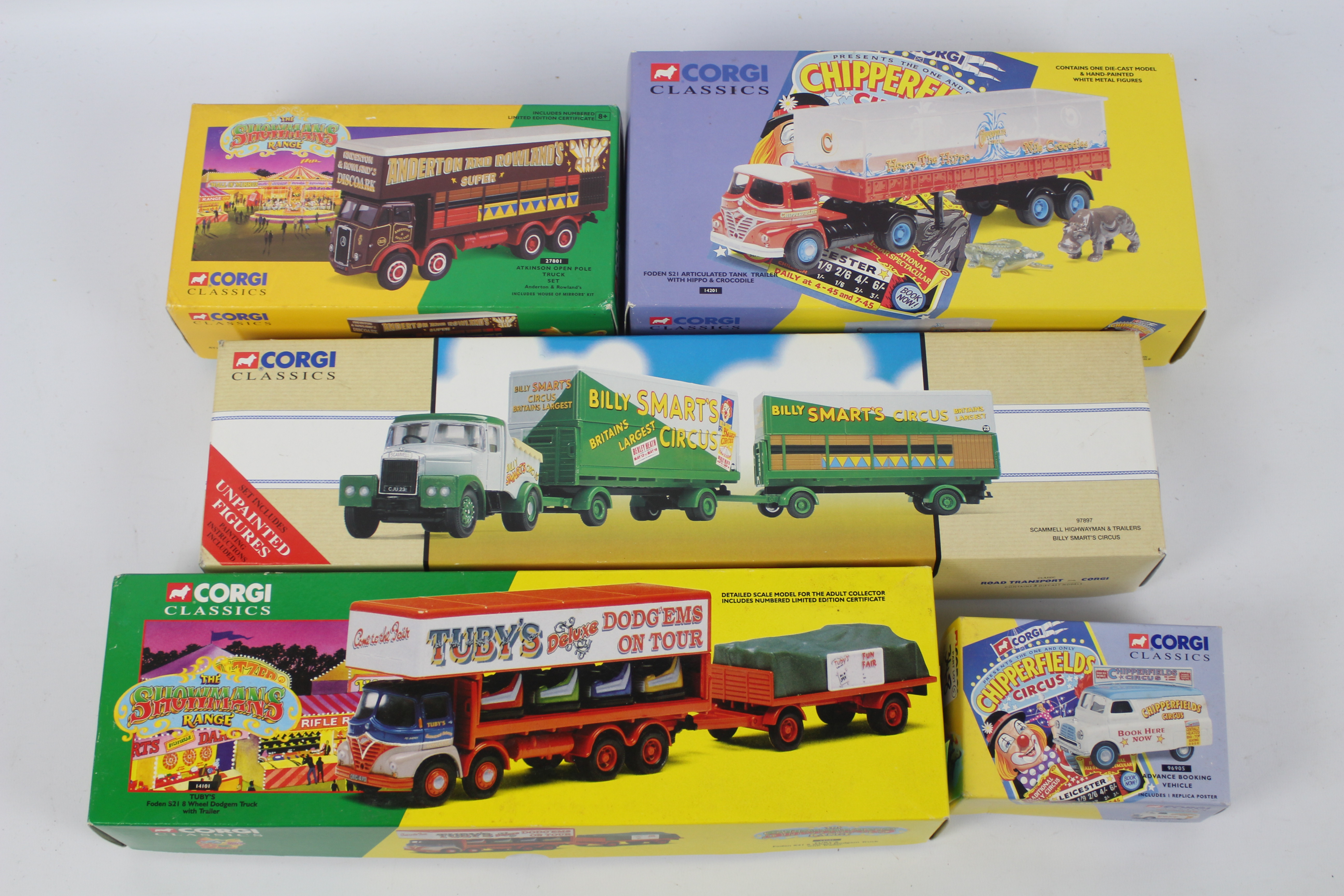 Corgi Classics - Five boxed Limited Edition diecast vehicles various 'Showmans' and 'Chipperfields'