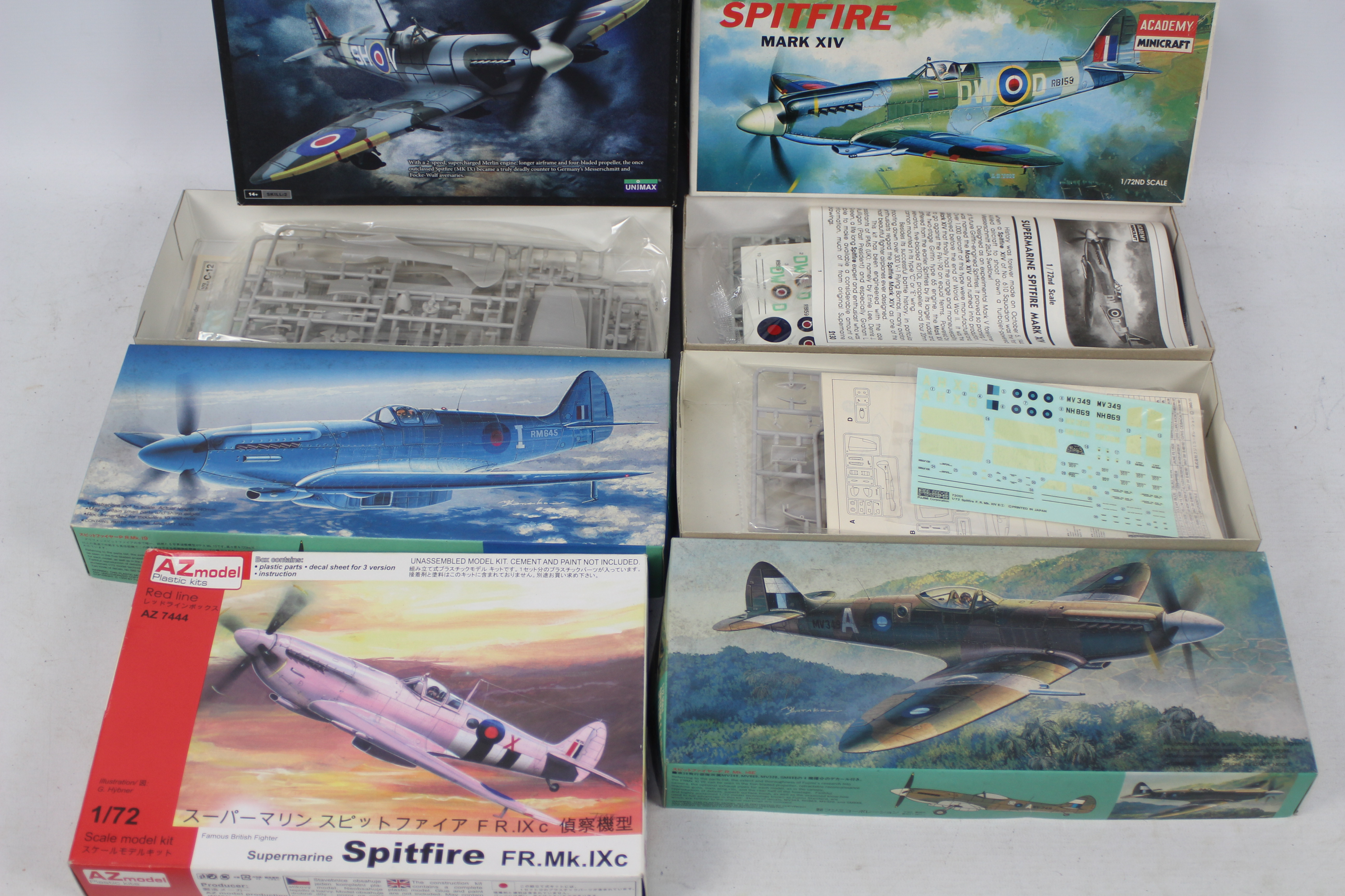 AZ Model - Forces of Valor - Revell - Fujimi Academy - A fleet of six boxed 1:72 scale Spitfire - Image 3 of 3