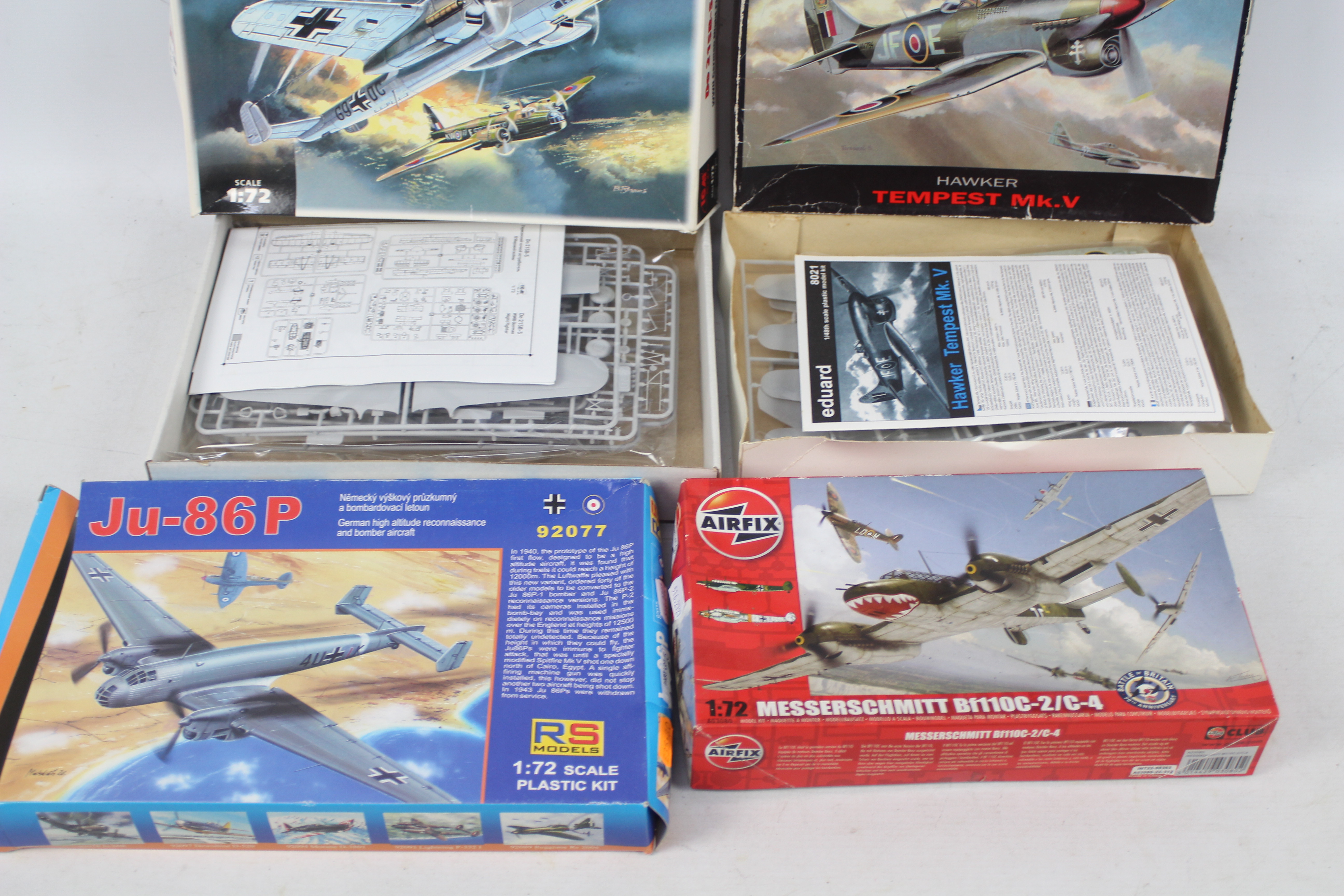 Eduard - RS Models - ICM - Airfix - Five boxed plastic military aircraft model kits in various - Image 3 of 3