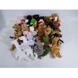 Ty Beanies - 40 x Beanie Babies - Lot includes a 'Nip' cat, a 'Squealer' pig, a 'Legs' frog,