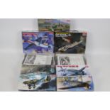 Academy - Seven boxed plastic German WW2 military aircraft model kits in various scales by Academy.