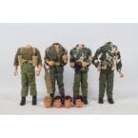 Action Man - Palitoy - 4 x vintage 'Eagle-Eye' Action Man flock hair figures marked '© CPC Products