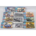 Hasegawa - 8 x boxed Military model kits in 1:72 scale including Willys Jeep, GMC CCKW Dump Truck,