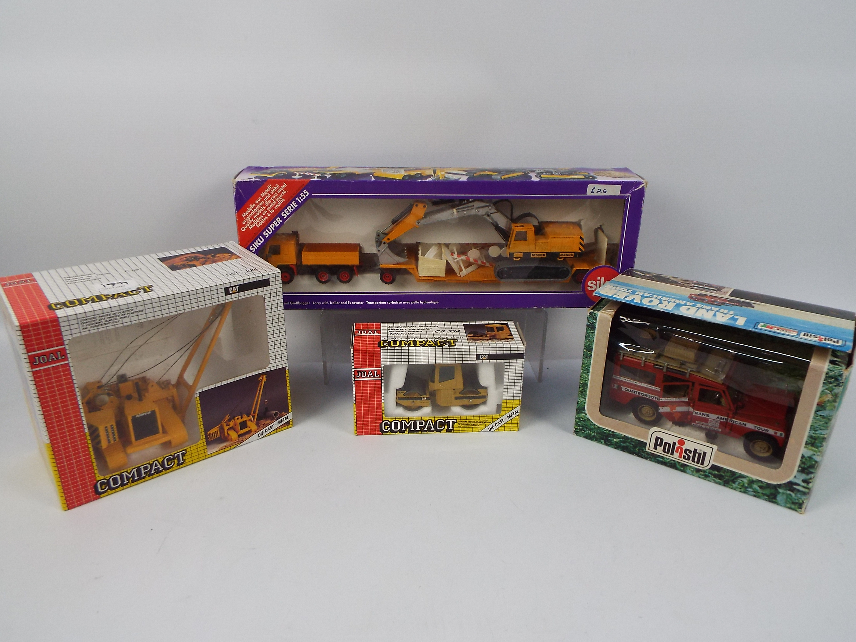 Polistil - Joal - Siku - Four boxed diecast model vehicles in various scales.