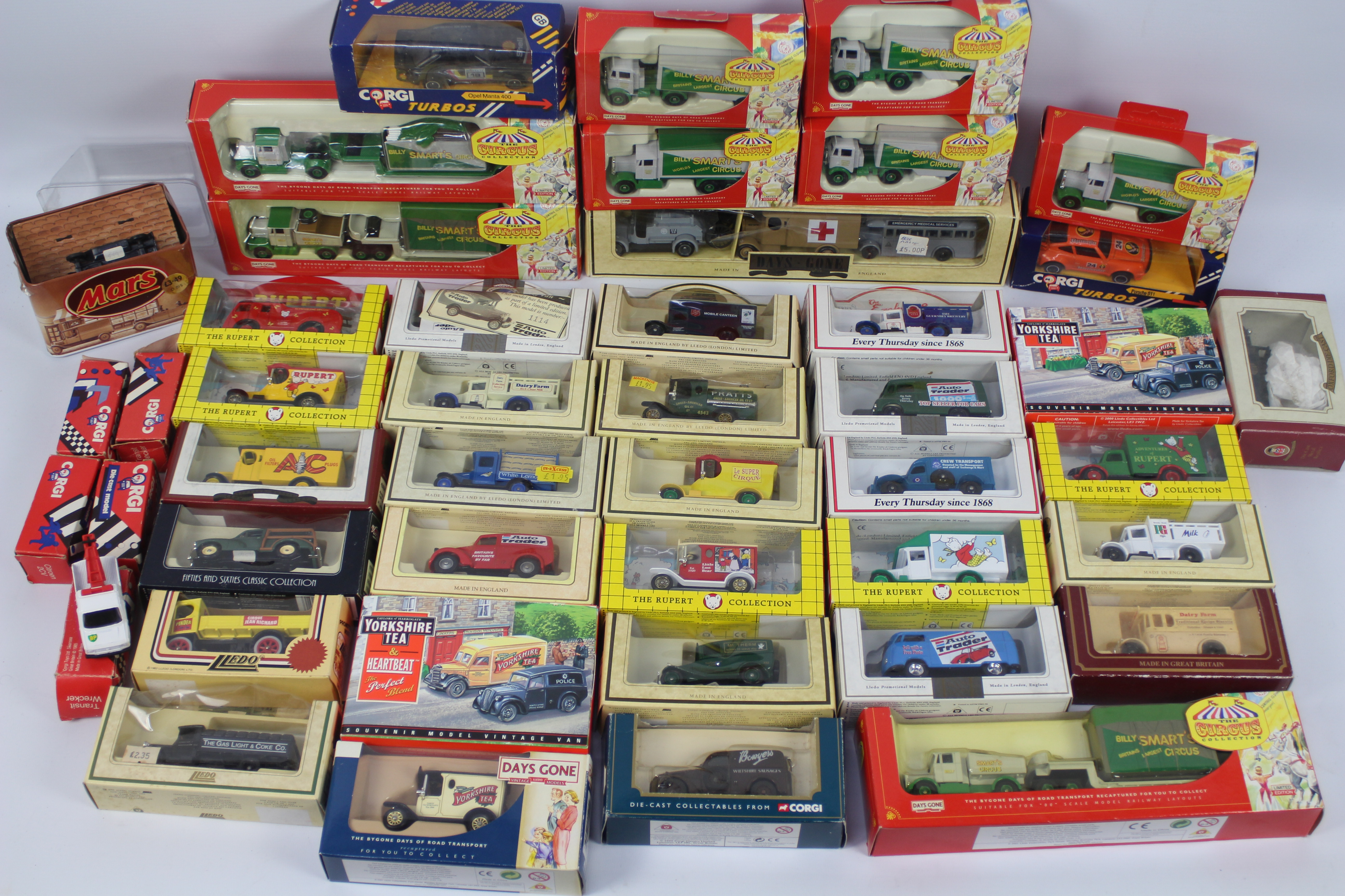 Lledo - Corgi -Oxford Diecast - A boxed group of over 40 diecast model vehicles in various scales