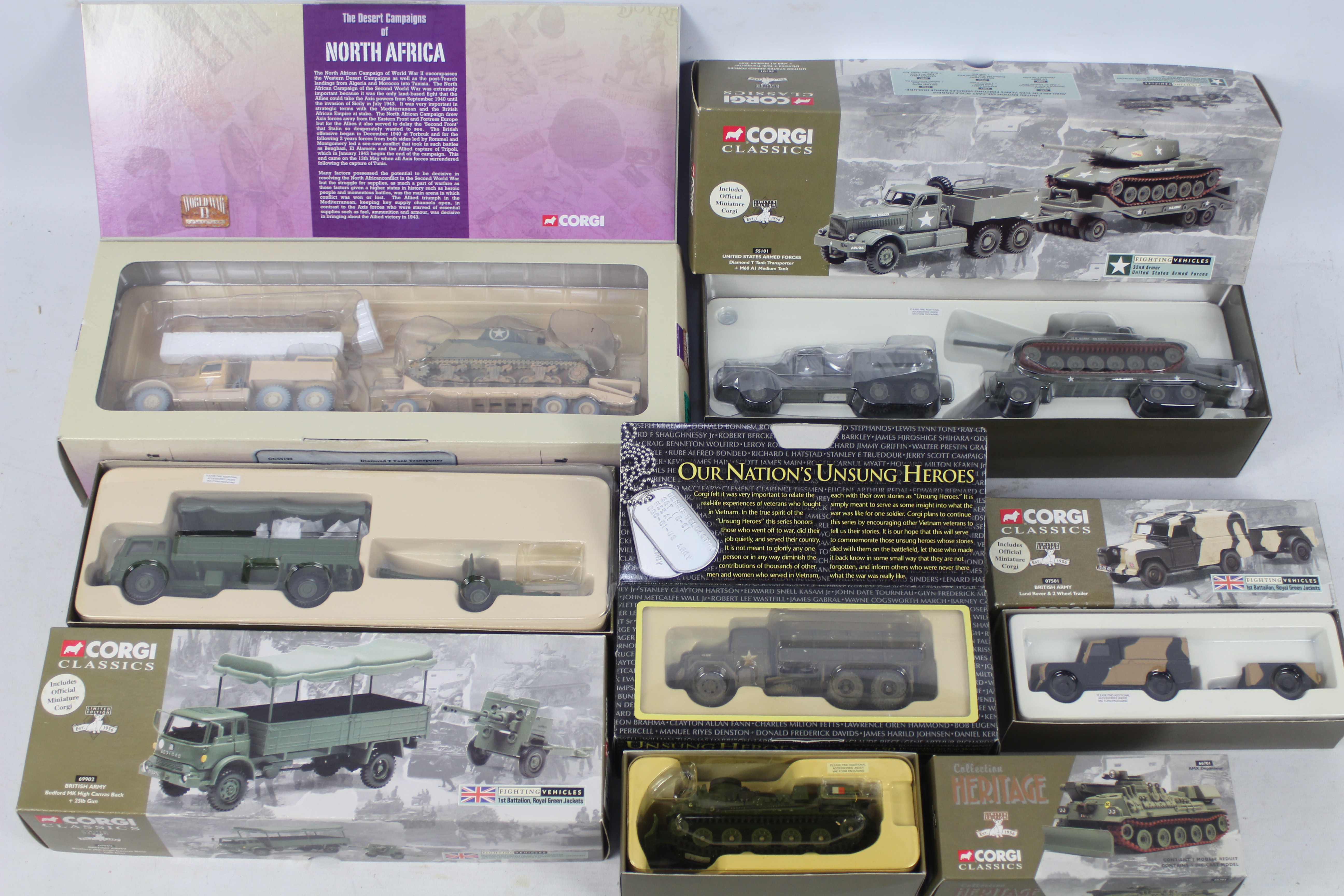 Corgi - A brigade of six boxed Limited Edition diecast military vehicles from various Corgi series.