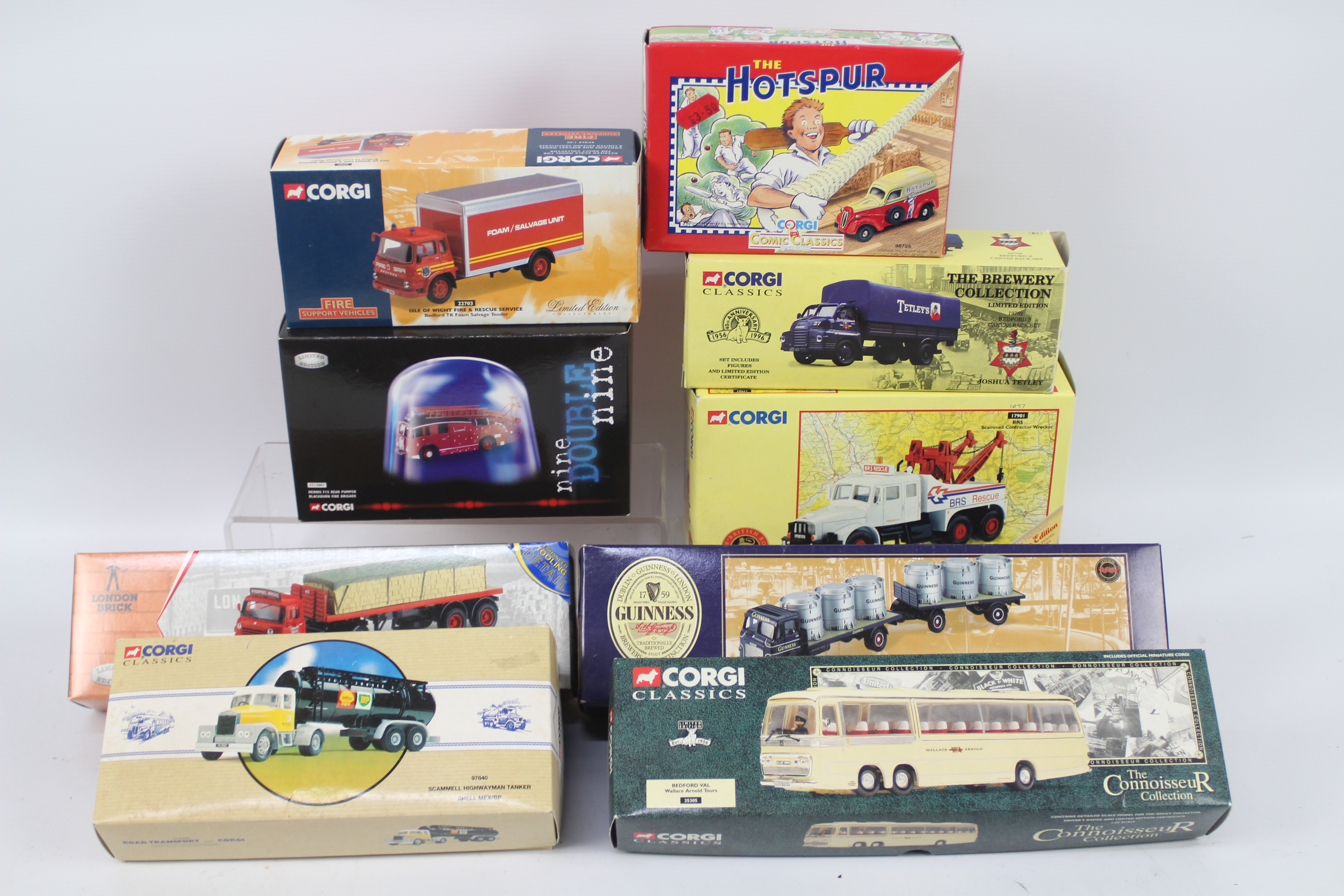 Corgi - A collection of nine boxed diecast Corgi model vehicles from various ranges.