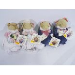 Golden Gifts - 4 x 1994 Brambly Hedge mice soft toys - Lot includes a soft toy mouse wearing a