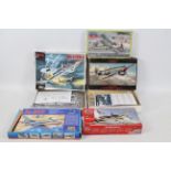 Eduard - RS Models - ICM - Airfix - Five boxed plastic military aircraft model kits in various