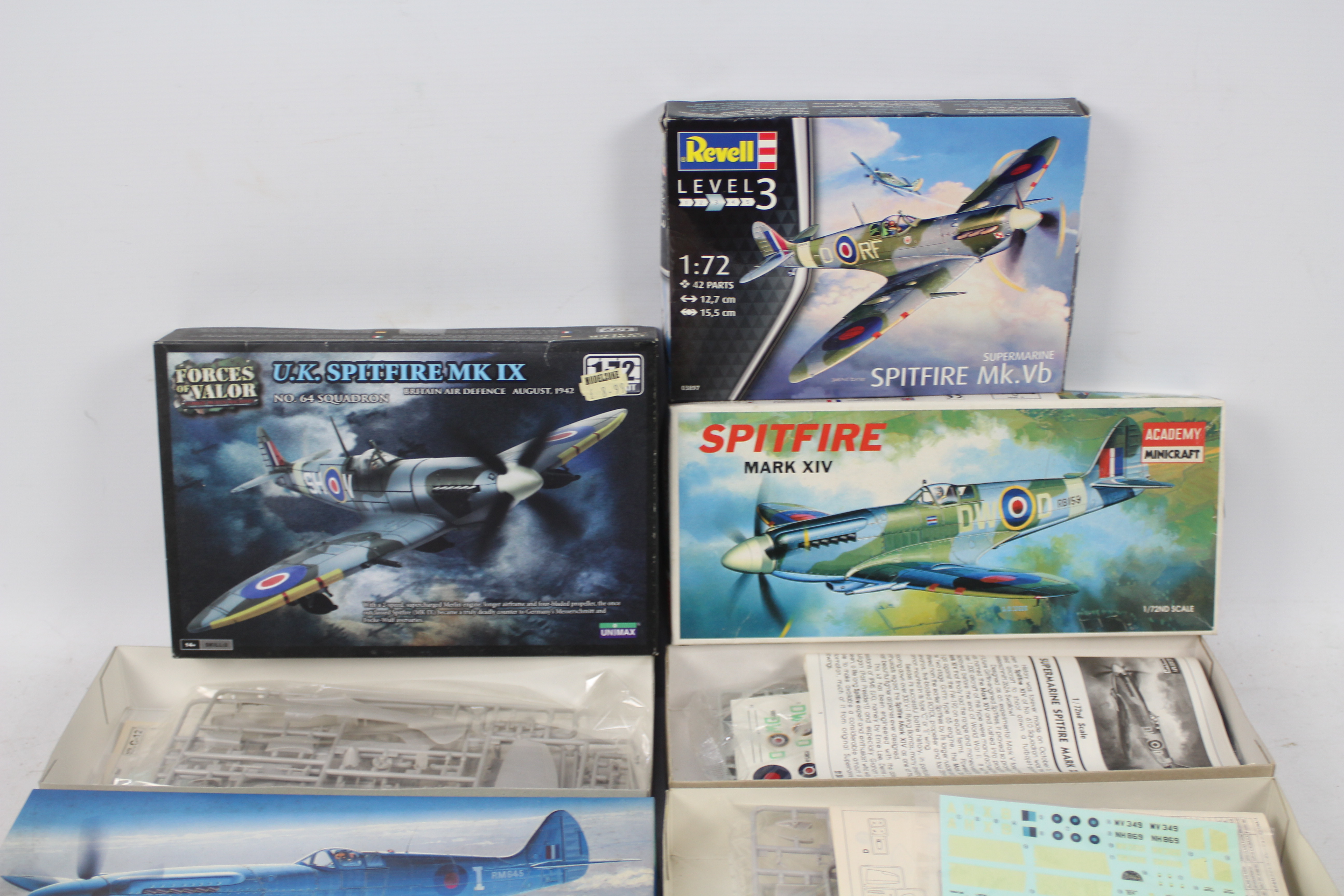 AZ Model - Forces of Valor - Revell - Fujimi Academy - A fleet of six boxed 1:72 scale Spitfire - Image 2 of 3