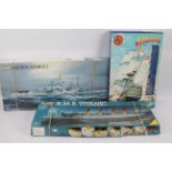Airfix - Revell - Heller - 3 x boxed model kits, HMS King George V in 1:400 scale # 81088,